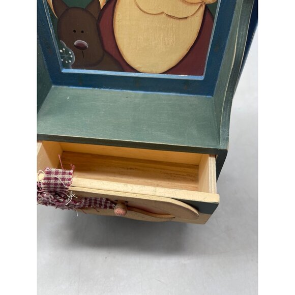 Santa's workbench indoor decor wood Santa reindeer wall handing drawer READ NEW - Picture 3 of 8